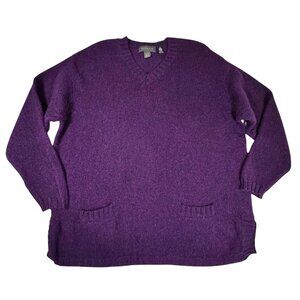 Vintage Designs & Co Lane Bryant 100% Wool Sweater SZ 22/24 Purple Boxy Cottage
